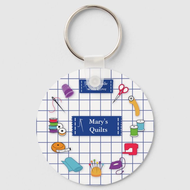 Anpassa nyckelkedjan Label Quilt Nyckelring (Framsida)
