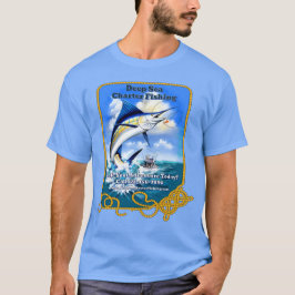 Anpassa Ocean Sports Fishing Charter Boat Busine T Shirt