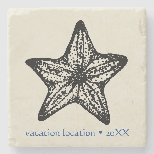 Anpassa Ocean Starfish Sand Stone Coaster Stenunderlägg (Framsidan)