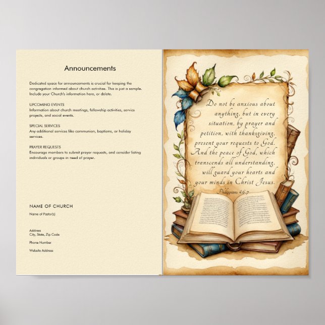 Anpassa och ladda ned kyrkbulletin poster (Framsidan)