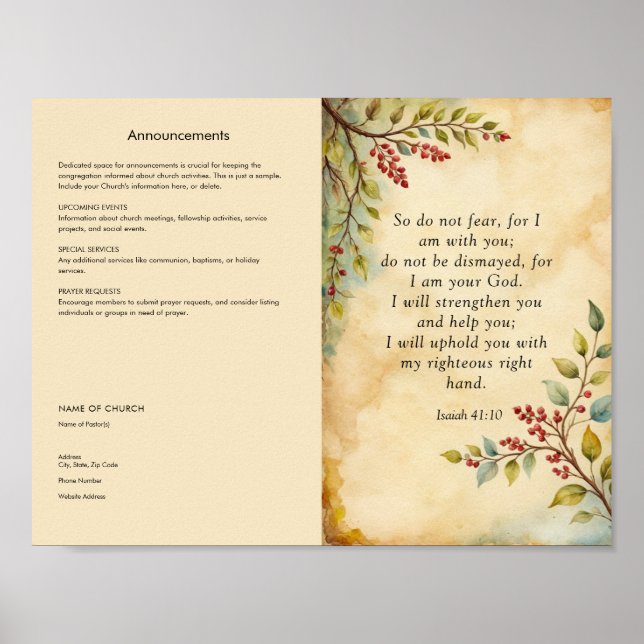 Anpassa och ladda ned kyrkbulletin poster (Framsidan)