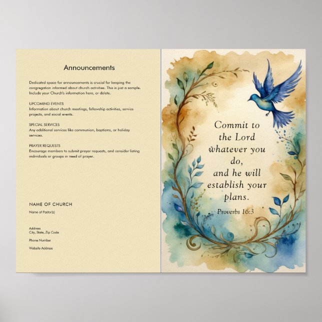 Anpassa och ladda ned kyrkbulletin poster (Framsidan)