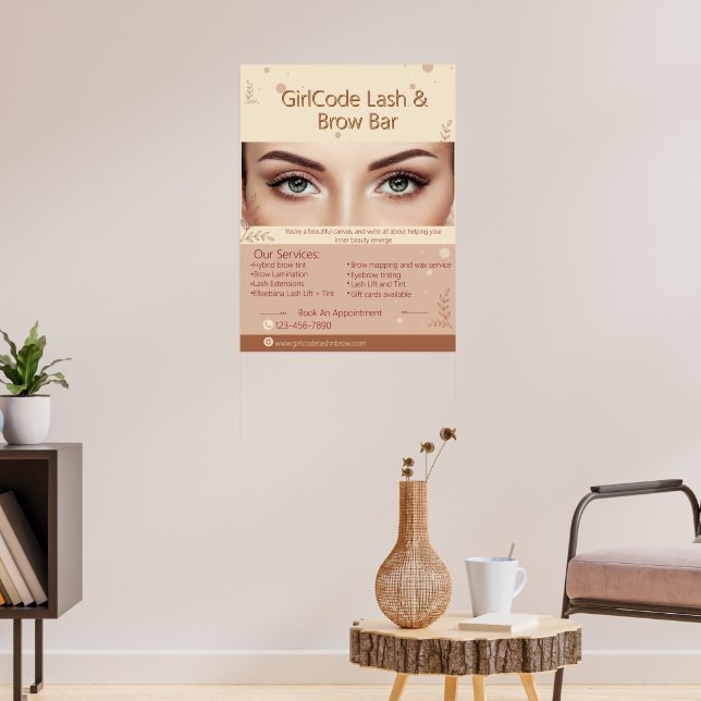 Anpassa Ögonbryn Ögonfrans Skönhetssalong Kampanj Poster (Vardagsrum 3)