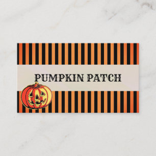 Anpassa Orangen för Halloween Pumpkin Patch Black Visitkort