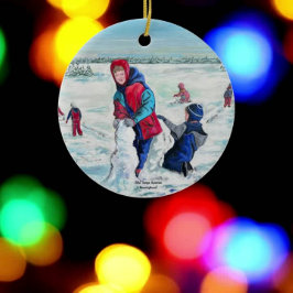 Anpassa originalkonstverk julgransprydnad keramik