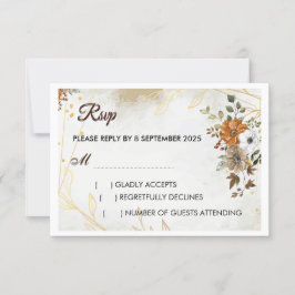 Anpassa OSA kort Rustic Boho Fall blommigt