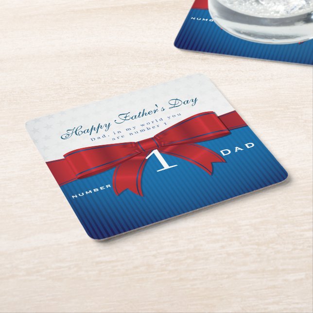 Anpassa Pappa nummer ett i min värld Underlägg Papper Kvadrat (Vinklad)