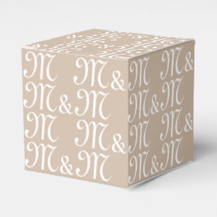 Anpassa parets Initialer monogram beige-gåva Presentaskar