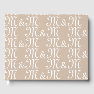Anpassa parets Initialer monogram beige vit Gästböcker