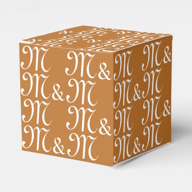 Anpassa parets Initialer monogram Brown brons Presentaskar (Framsidan Sidan)