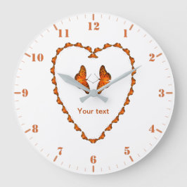Anpassa passionsfjäder i hjärtformen stor klocka