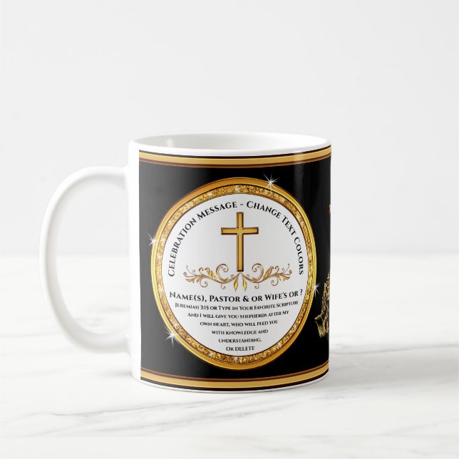 Anpassa, Pastor Birthday Gift Ideas, Scripture Kaffemugg (Vänster)