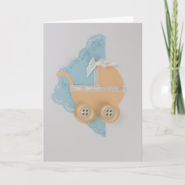 Anpassa Peach färg baby barnvagn Kort (Framsida)