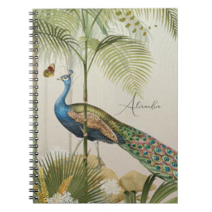 Anpassa Peacock med fjärilar Anteckningsbok