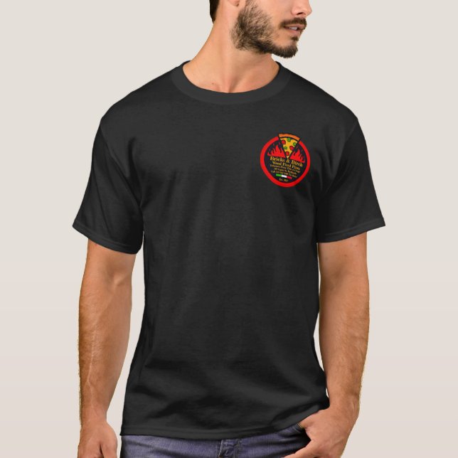 Anpassa Personalreklam för Restaurang med Träeldad T Shirt (Framsida)