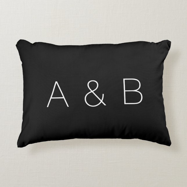 Anpassa, personifiera alfabet första bokstav monog prydnadskudde (Framsidan)