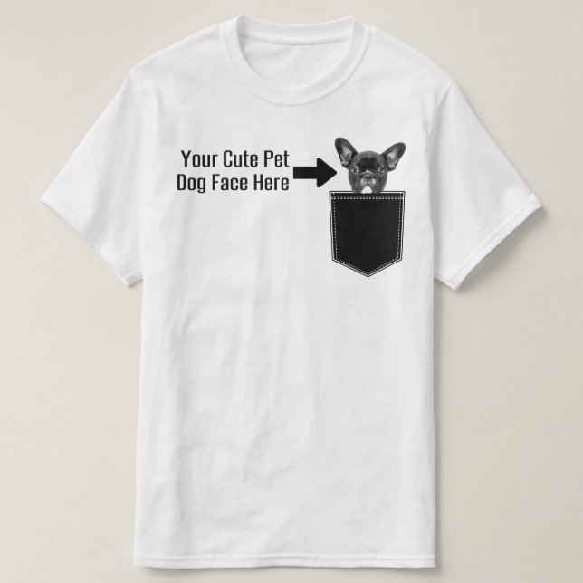 Anpassa Pet Hund Bild Pocket Manar T Shirt (Design framsida)