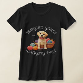 Anpassa Pet Photo Tangled Yarns & Wagging Svan T Shirt
