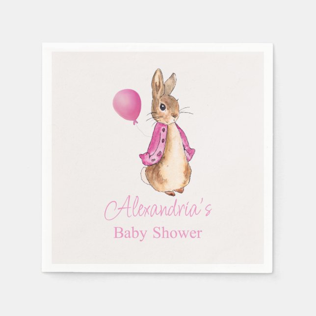 Anpassa Peter till Rabbit Baby Shower Pappersservett (Framsidan)