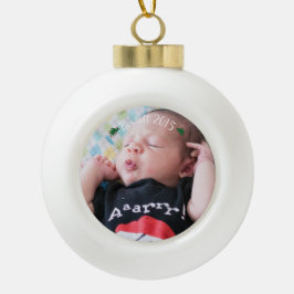 Anpassa Photo Ceramic Boll Ornament