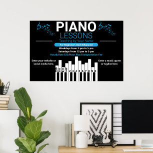 Anpassa Piano Lessons Music Teacher Yard Poster
