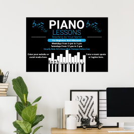 Anpassa pianolektioner musiklärare gård poster