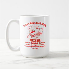 Anpassa Pizza Restaurang Detaljerad Grafik Kaffemugg