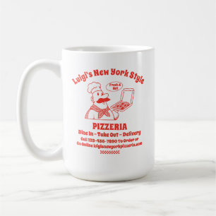 Anpassa Pizza Restaurang Detaljerad Grafik Kaffemugg