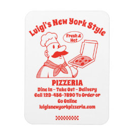 Anpassa Pizza Restaurang Detaljerad Grafik Magnet