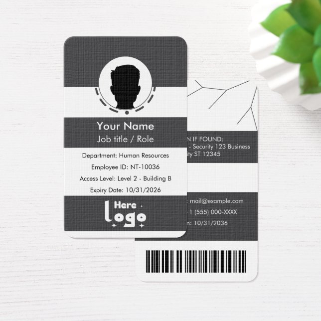 Anpassa plast anställd ID-kort Visitkort (Skivbord)