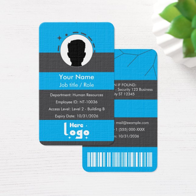 Anpassa plast anställd ID-kort Visitkort (Skivbord)