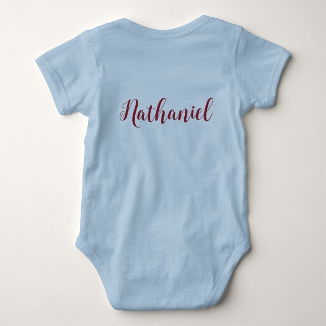 Anpassa Pojke dekorativt skripttecken T Shirt (Baksida)