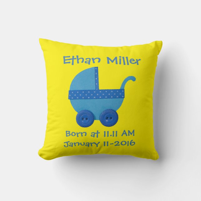 Anpassa pojke-dusch för transport av blått Baby Kudde (Framsida)