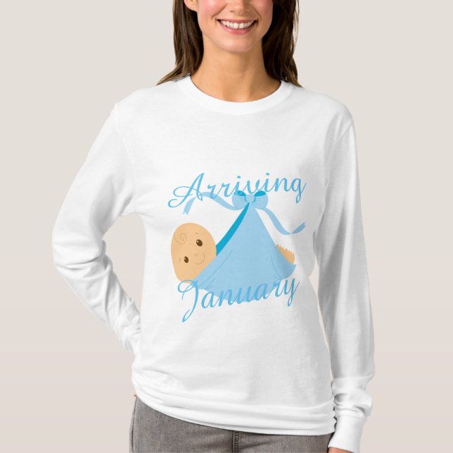 anpassa Pojke gravid baby efter moderskap T Shirt (Framsida)