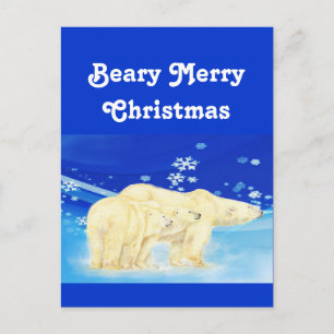 Anpassa Polar Bears för Beary God jul Helg Vykort