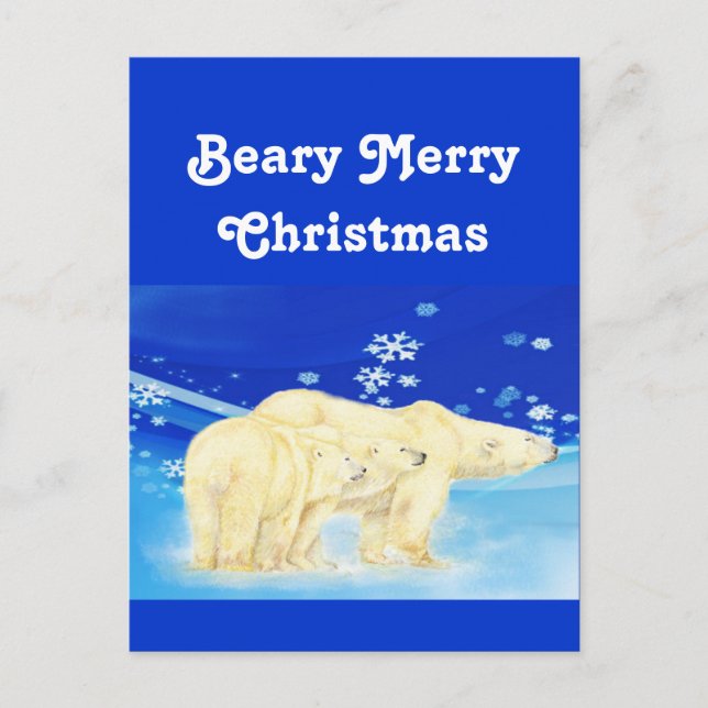 Anpassa Polar Bears för Beary God jul Helg Vykort (Framsida)