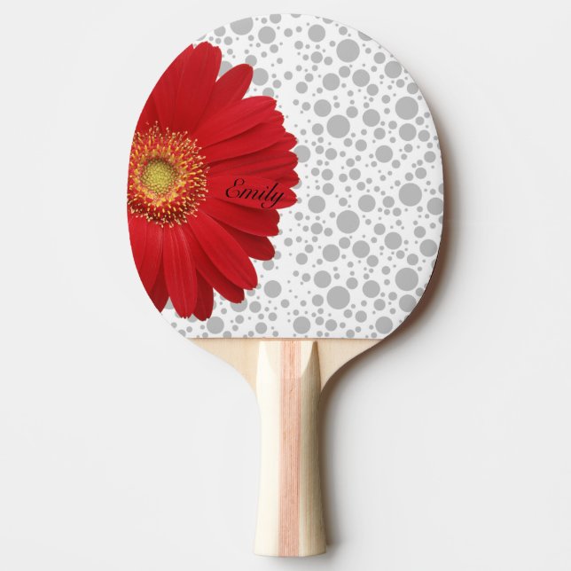 Anpassa Polka Dot Red-Daisyn Pingisracket (Framsidan)
