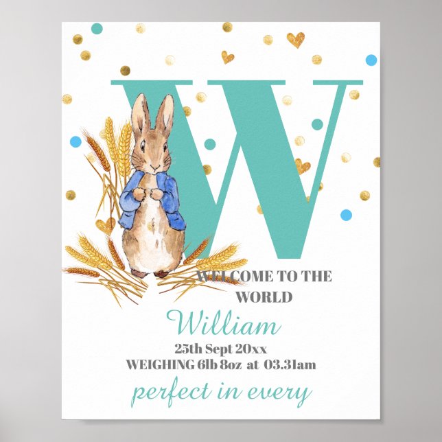 Anpassa Poster av Pojke-födelse (Framsidan)