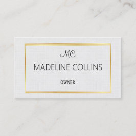 Anpassa Professionell grått linen guld ram Visitkort