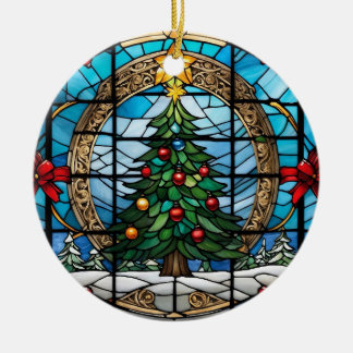 Anpassa prydnadsföremål i keramisk cirkel julgransprydnad keramik