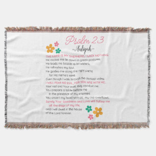 Anpassa Psalm 23-NIV Bibelskriptblommor Filt