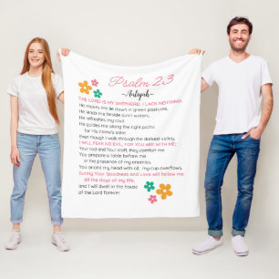Anpassa Psalm 23-NIV Bibelskriptblommor Fleecefilt