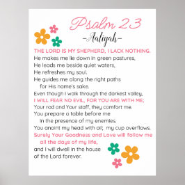 Anpassa Psalm 23-NIV Bibelskriptblommor Poster