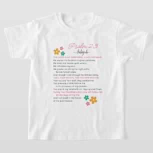 Anpassa Psalm 23-NIV Bibelskriptblommor T Shirt