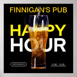 Anpassa Pub Pub Public House Lycklig Hour Beer Poster