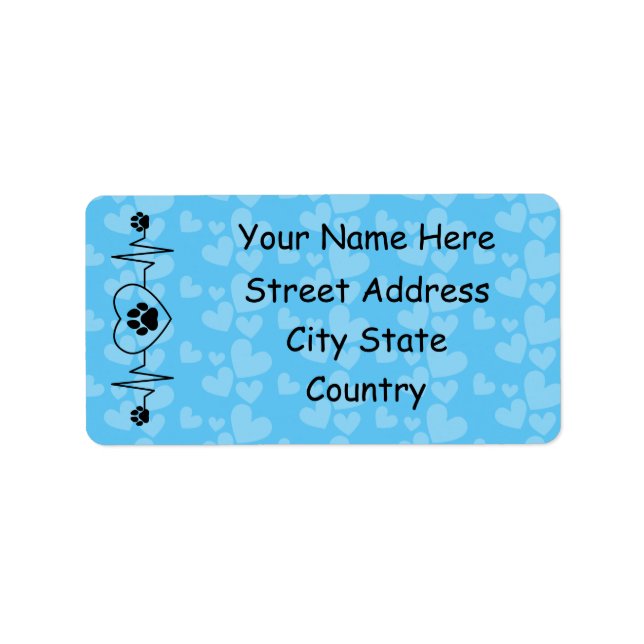 Anpassa pulsslag och Hund Adressetikett (Framsidan)