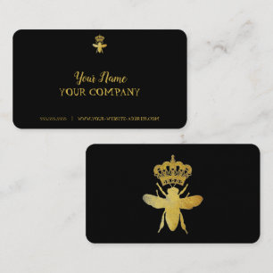 Anpassa QUEEN BEE Affärskort BLACK & GULD Visitkort