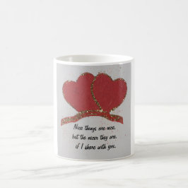 Anpassa Red Hjärt guld gnistra Valentine Kaffemugg