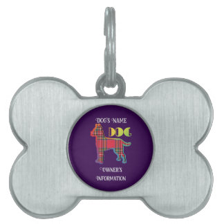 Anpassa Red Play Lila HUND Bone ID-bricka Husdjur