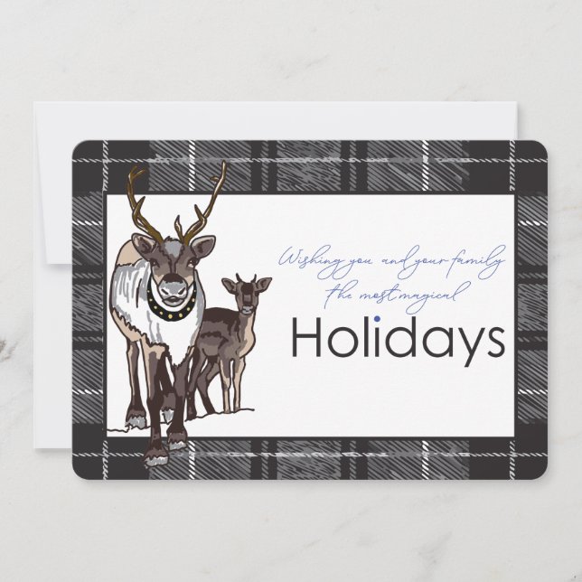 Anpassa Ren Hjort Jul Högtid Magisk Julkort (Framsida)